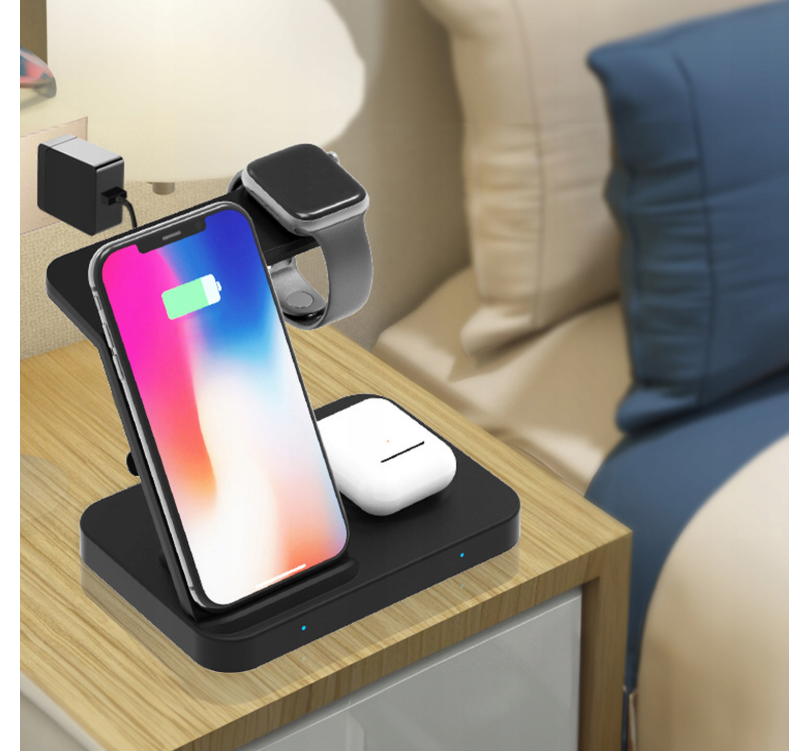 Posebna polnilna postaja za mobilne telefone, ure in slušalke